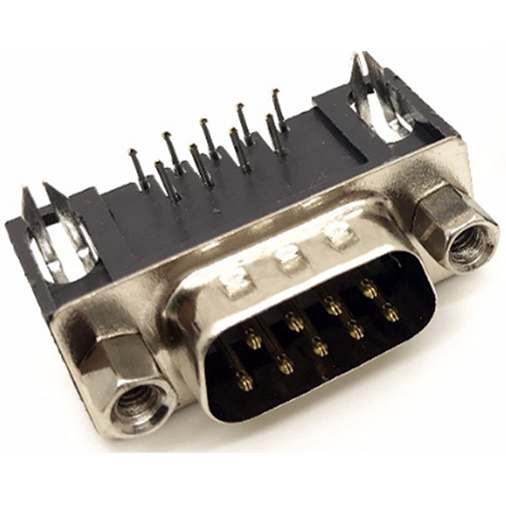 DB9 PCB Mount D-Sub 9 pin PCB Connector RS232 Connector 90-degree - Male