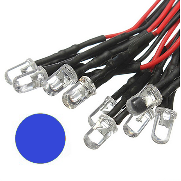 Round Pre-wired Water Clear LED - 5mm 12VDC
