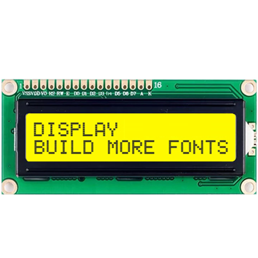 LCD 1602 Display Green HD44780 - Yellow