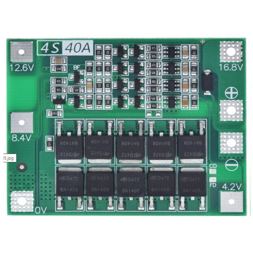 4S 40A Li-ion Lithium Battery Protection Board 18650 Charger BMS
