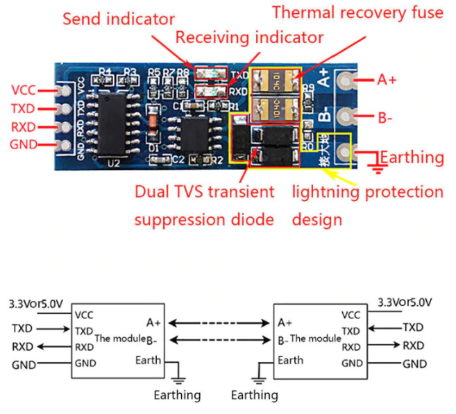 TTL to RS485 Module UART Port Converter