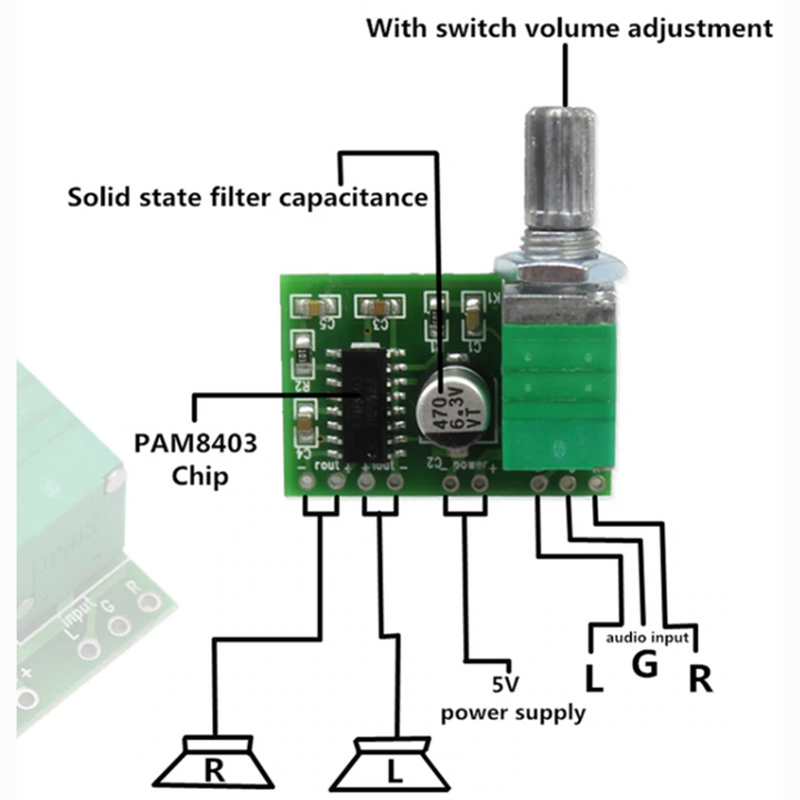 PAM8403 Digital Power Amplifier - 3W