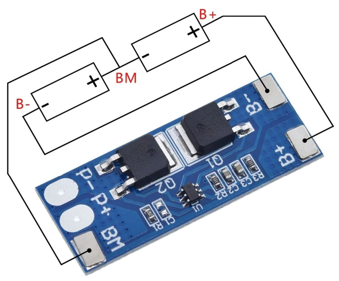 2S 8A Li-ion 7.4v 8.4V 18650 BMS PCM 15A Peak Current Battery Protection Board