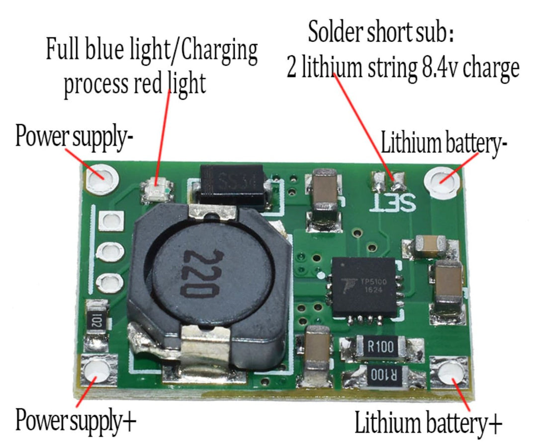 Lithium Battery 18650 BMS Charger Protection Board TP5100