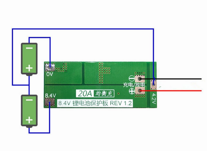 BMS - 2S 10A 7.4V Lithium Battery 18650 BMS Charger Protection Board
