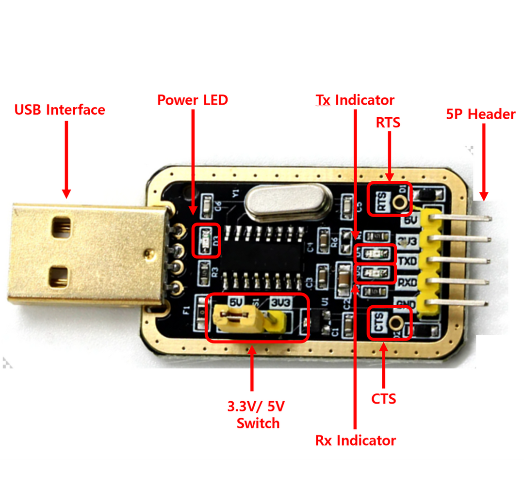 USB to TTL  Converter - CH340  Instead of CP2102 PL2303