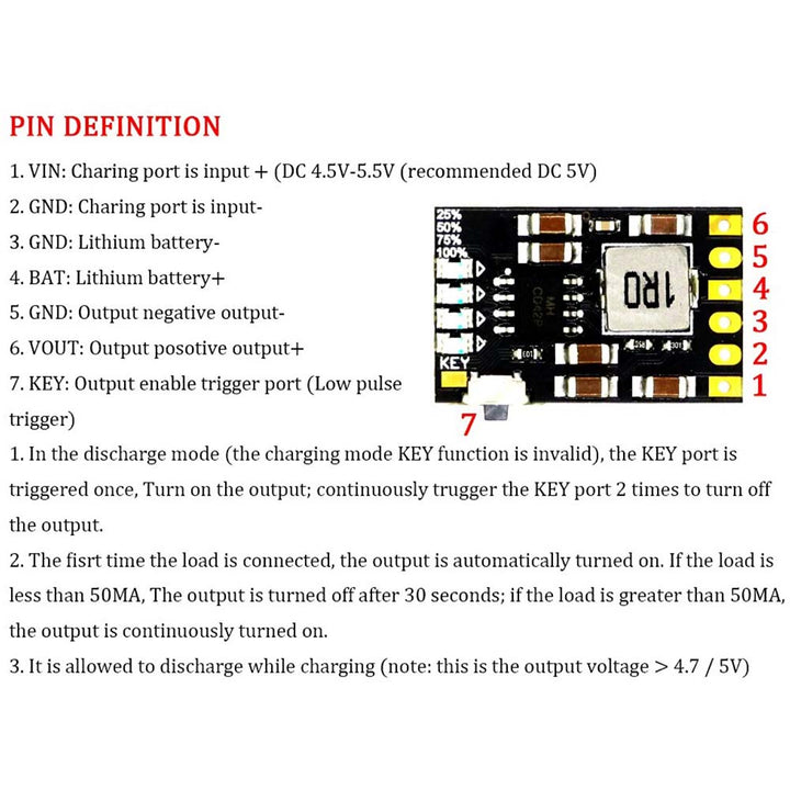 5V 2.1A 4.2V 18650 Charge/Discharge/battery protection/indicator module