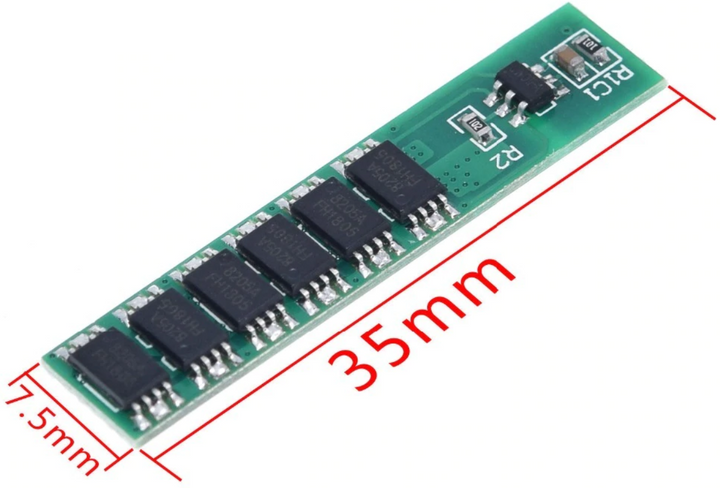 1S 15A 3.7V Li-ion 6MOS BMS PCM Battery Protection Board