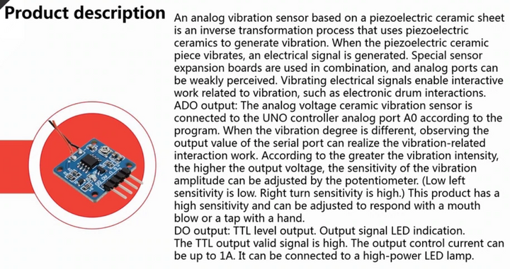 Piezoelectric Film Vibration Sensor Switch Module