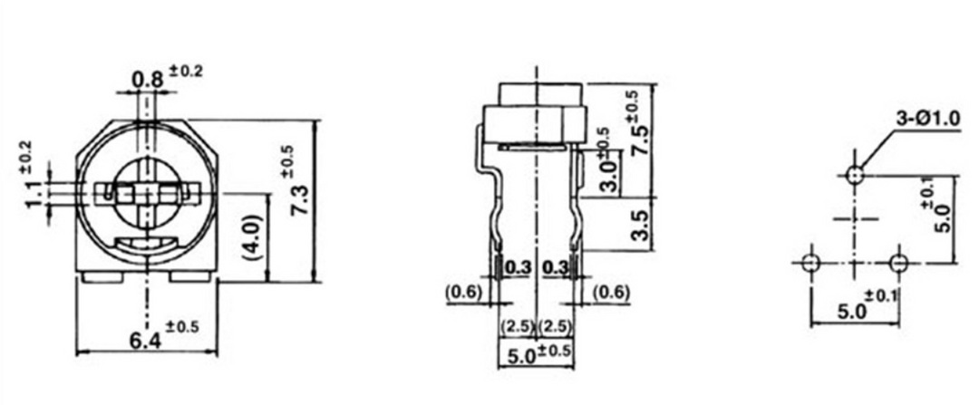 Potentiometer Kit -Trimpot potentiometer Assortment Kit - 100pcs