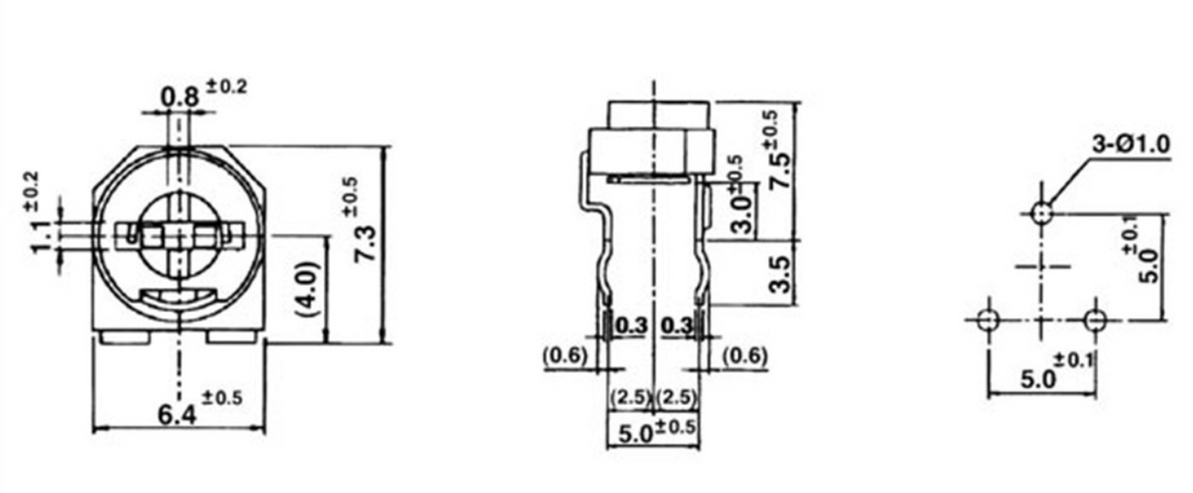 Trimpot potentiometer Assortment Kit - 100pcs