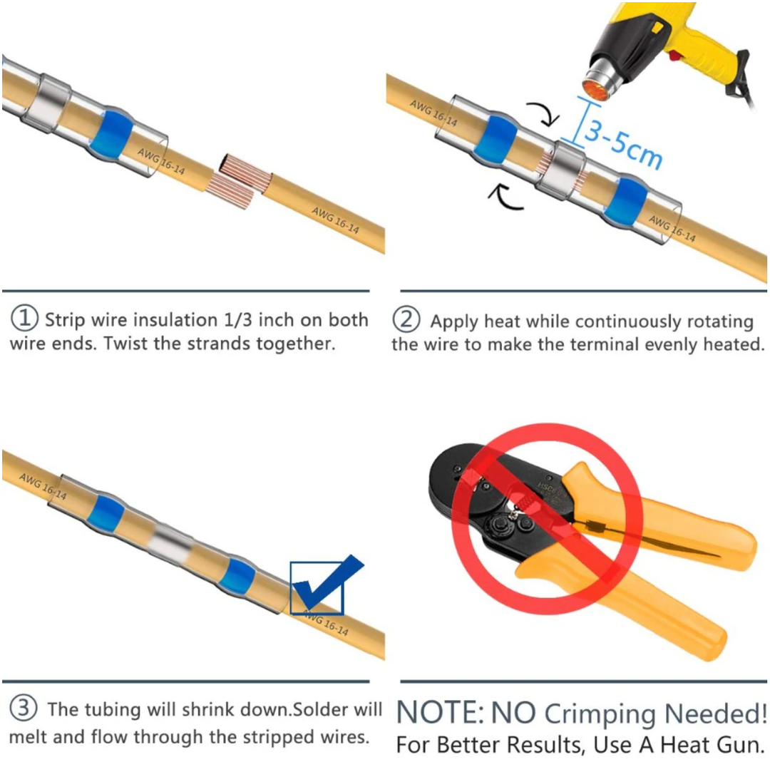 Crimp - Heat Shrink Crimp Terminal - White