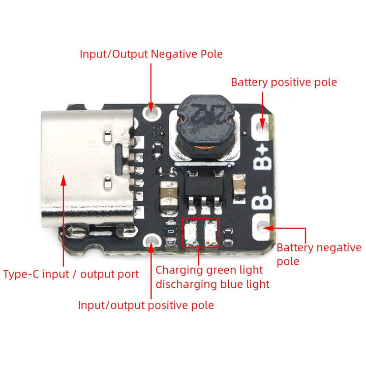 18650 Battery Charger Board - 1.2A 4.2V, Type C