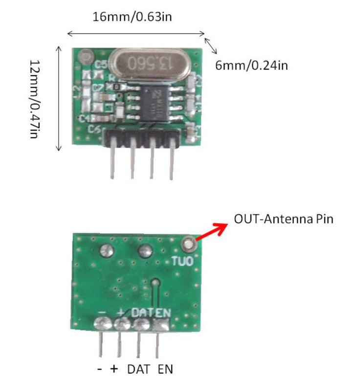 Wireless - 433Mhz RF Receiver Module and Transmitter Module Kit