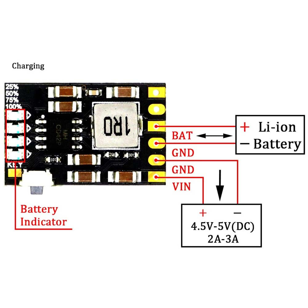 18650 Battery Charger Board - 2.1A 4.2V 18650 Charge/ Discharge/ protection/ indicator module