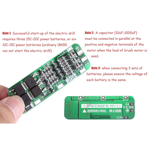 3S 20A Lithium Battery 18650 BMS Charger Protection Board