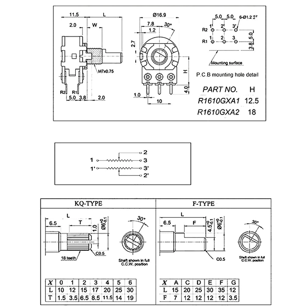 Dual Potentiometer - 1K ~ 1M