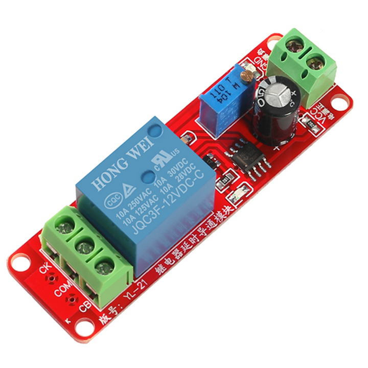 Relay Module with Delay Timer Switch 0 to 10 seconds - 5V, 12V