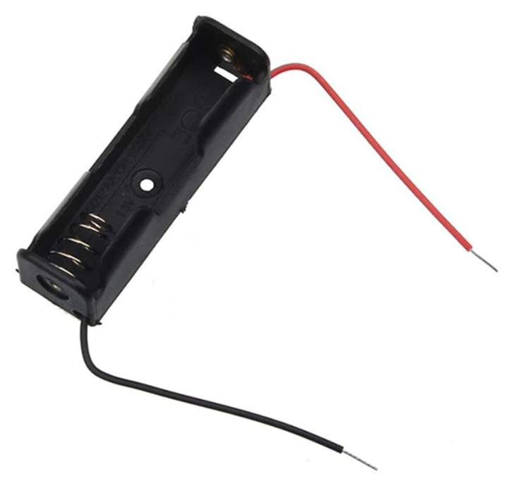 Battery Box Black With Wire Leads Plastic Battery Holder Case
