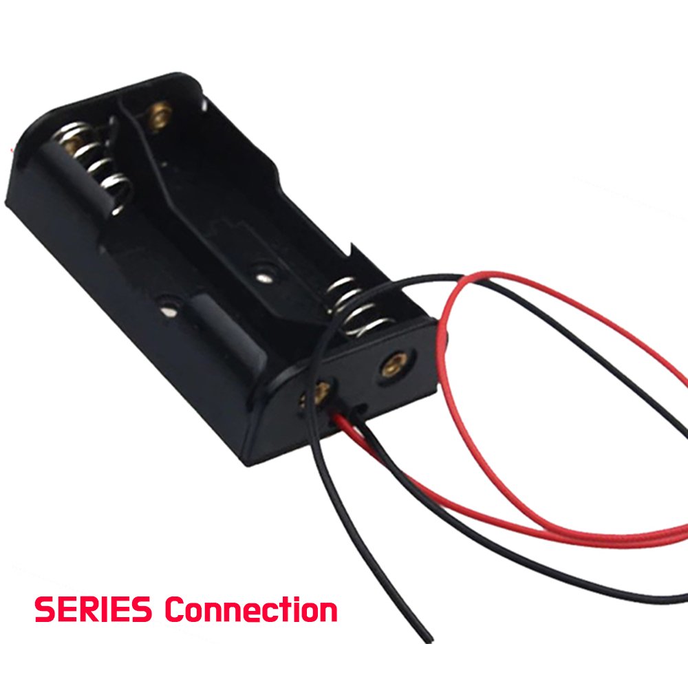 Battery Box Black With Wire Leads Plastic Battery Holder Case - ePartners