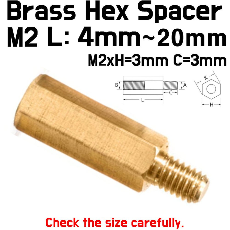 Brass hexagon spacer hex pillar - 4mm to 20mm - ePartners