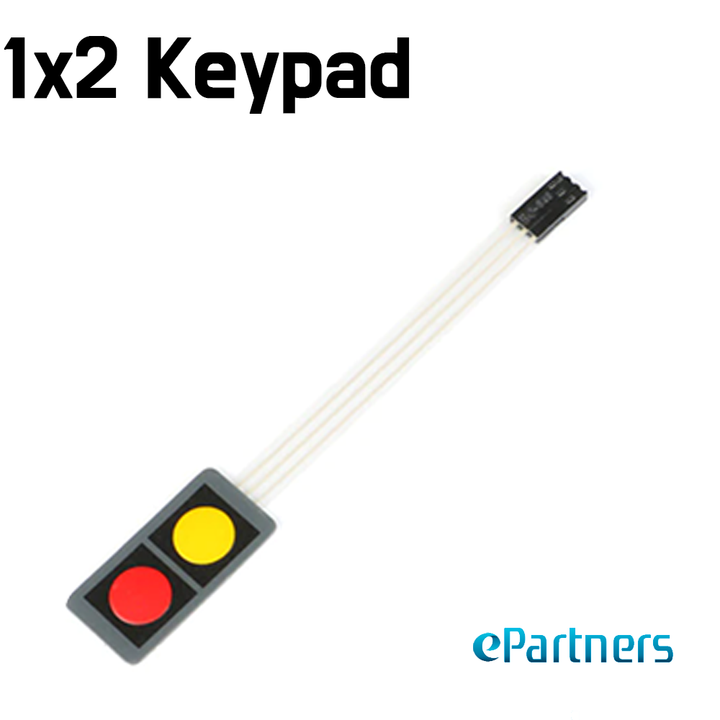 2 Key 1 x 2 Keypad for Arduino - Flat Membrane Matrix Switch