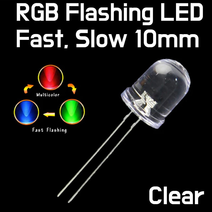 Flashing LED Diode RGB Colour Flicker Clear - Fast/Slow - ePartners