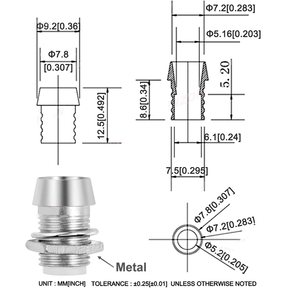 5mm LED Metal Clip Bezel Socket Mount