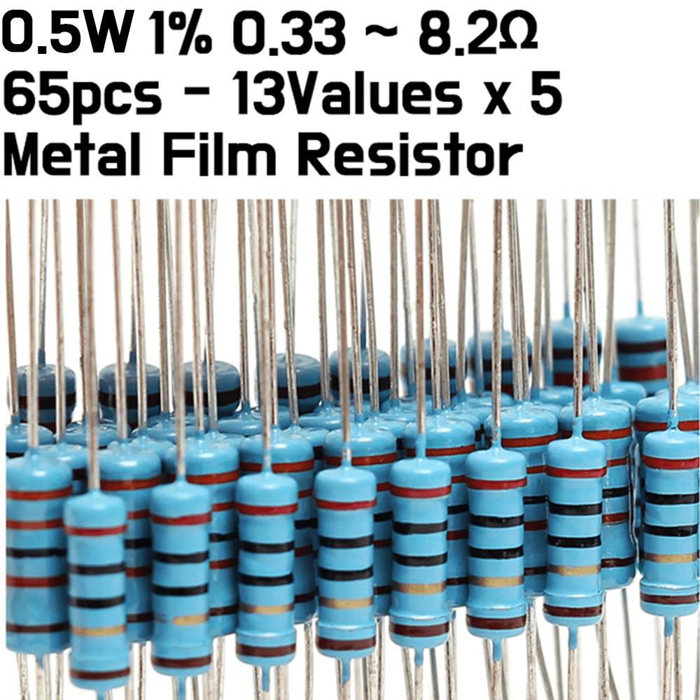 Resistor Kit - DIP metal film Resistor Kit - 13values x 5pcs=65pcs - ePartners