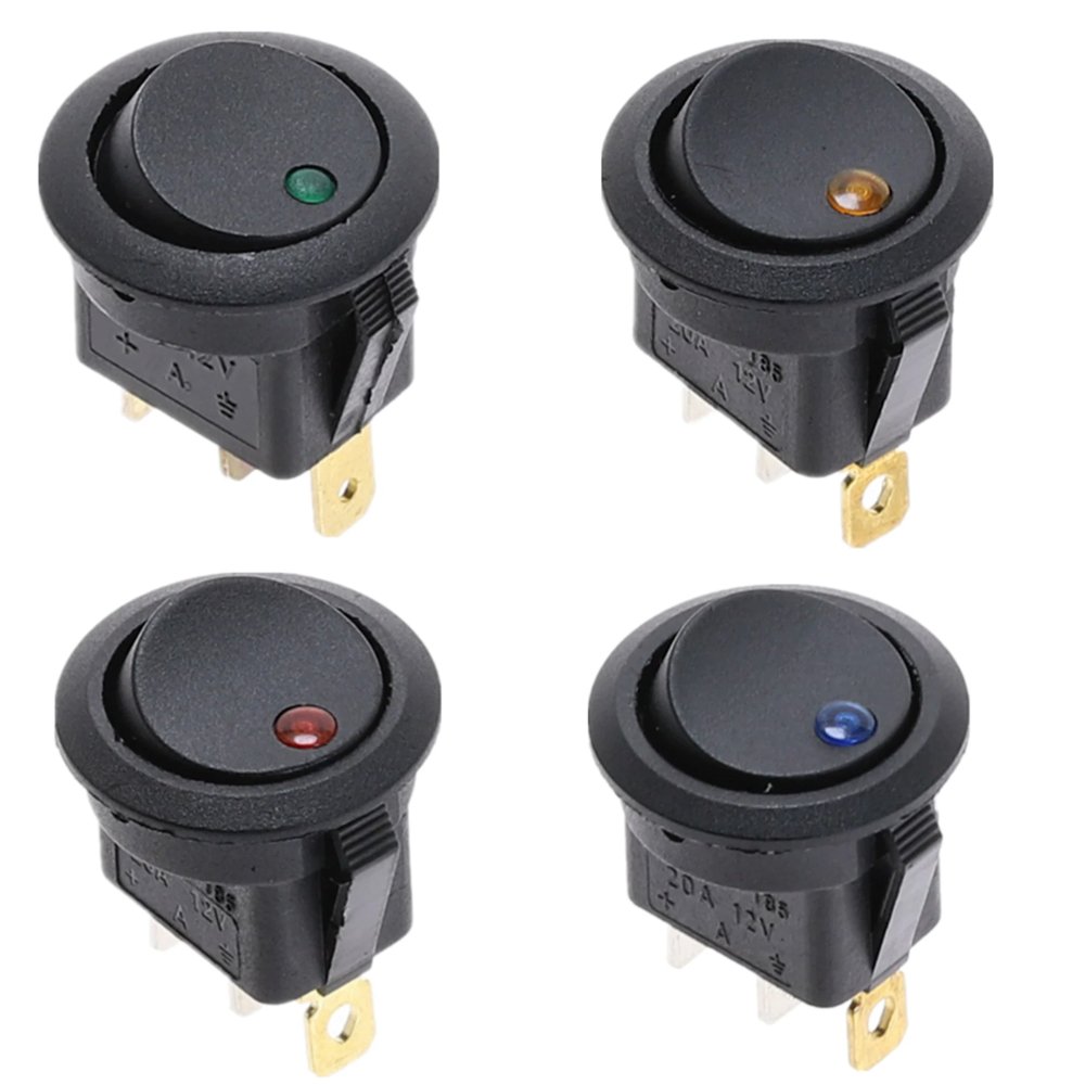 Round Rocker Switch With Led LED Toggle Switch Round Rocker SPST ON/OFF | ePartners NZ