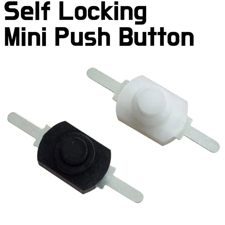 Self Locking Mini Push Button Switch - White - ePartners