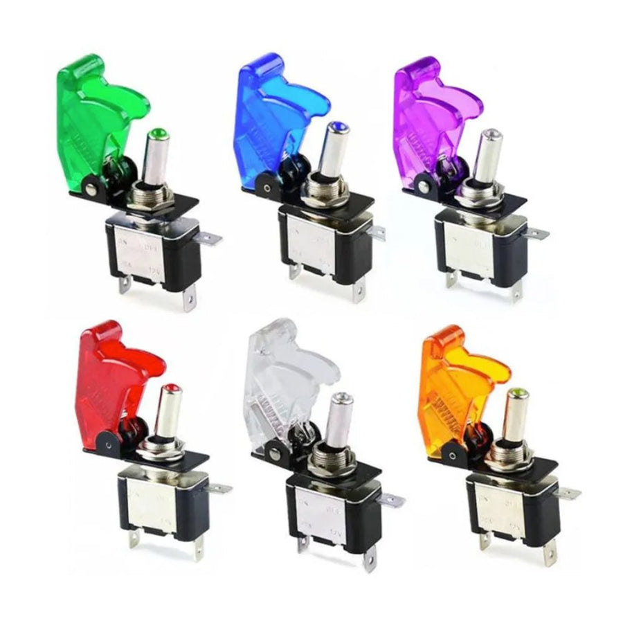 SPST 12V LED Rocker Toggle ON OFF Switch with Cover - ePartners