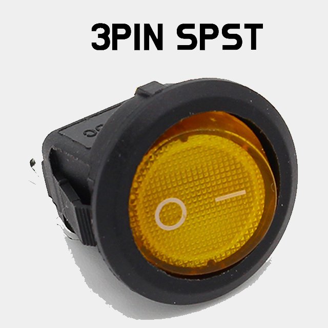 SPST LED Rocker Toggle Switch 3Pin ON/OFF 12V - GREEN, Blue, Yellow, Red - ePartners