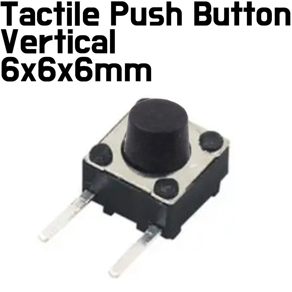 Vertical 2Pin 6x6x6 mm Tactile Switch Push Button | ePartners