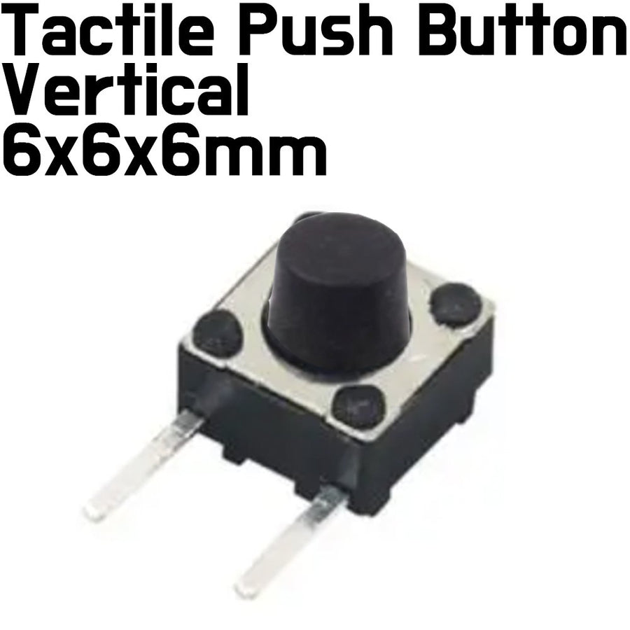Vertical 2Pin 6x6x6 mm Tactile Switch Push Button - ePartners